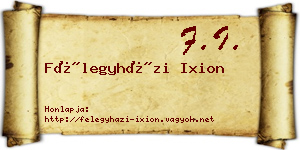 Félegyházi Ixion névjegykártya